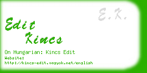 edit kincs business card